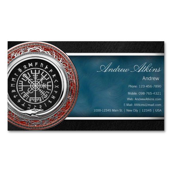 [001] Vegvisir - Viking Silver Magic Runic Compass  Magnet