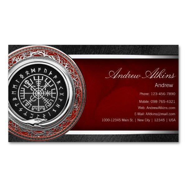 [001] Vegvisir - Viking Silver Magic Runic Compass  Magnet