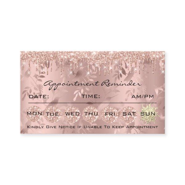 100 Appointment Reminder Floral Makeup Lash Hair