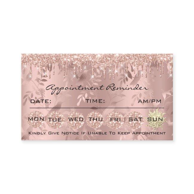 100 Appointment Reminder Floral Makeup Lash Hair