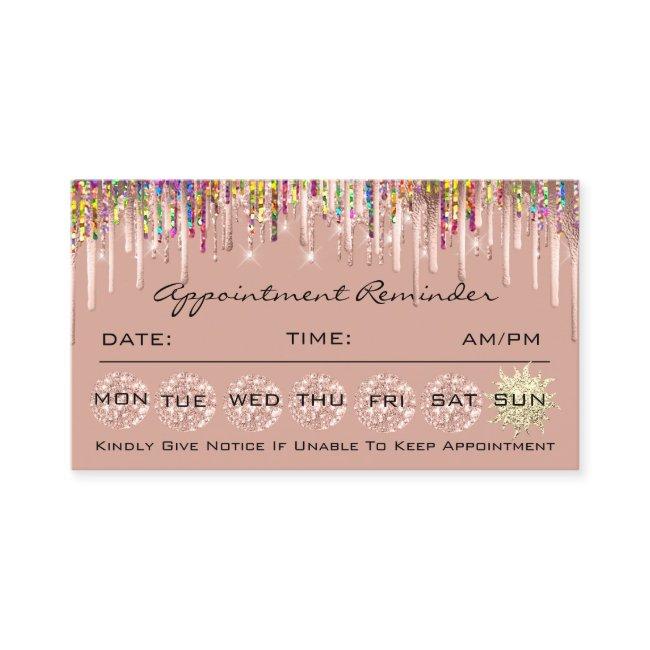 100 Appointment Reminder Glitter Drips Holograph