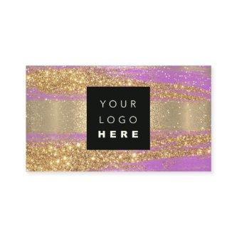 100 Custom Logo QRCODE Gold Glitter Strokes Pink