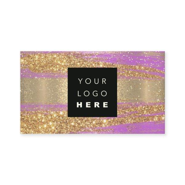 100 Custom Logo QRCODE Gold Glitter Strokes Pink
