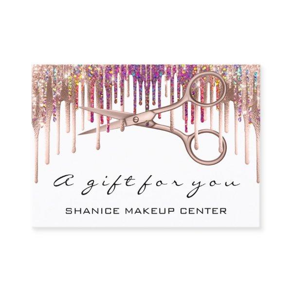 100 Gift Certificate Hairdresser Scissors Drips