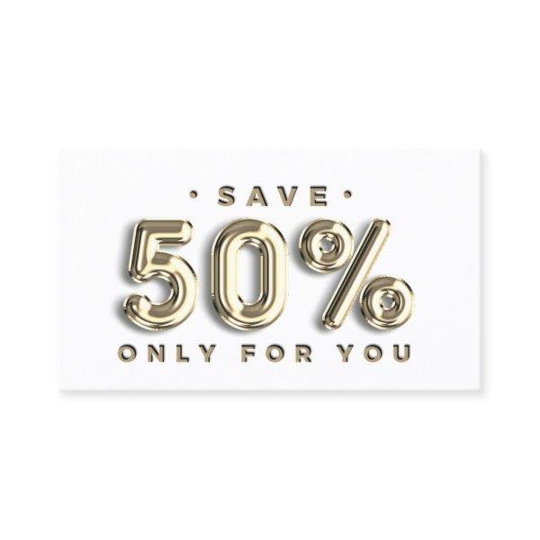 100 INSERT QR CODE 50%OFF DISCOUNT LOGO GOLD