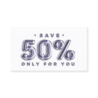 100 INSERT QR CODE 50%OFF DISCOUNT LOGO WHITE
