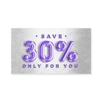100 INSERT QRCODE 30%OFF Violet Silver Gray Grey