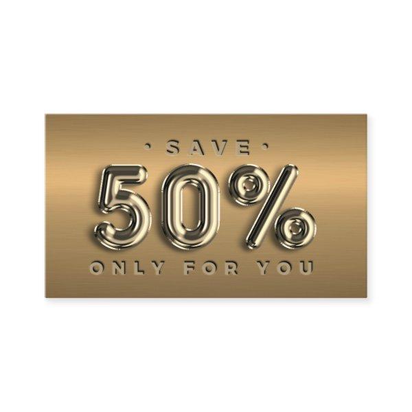 100 INSERT QRCODE 50%OFF Online Shop  Logo Gold
