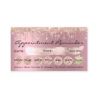 100 Lashes Appointment Reminder Rose Pink Drip