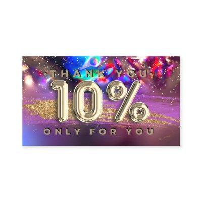 100  Logo QRCODE 10%OFF Thank Gold Holograph