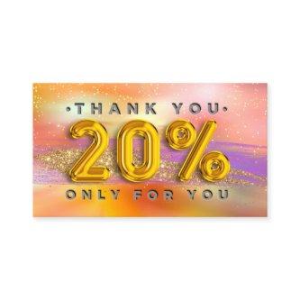 100  Logo QRCODE 20%OFF Code Gold Holographic