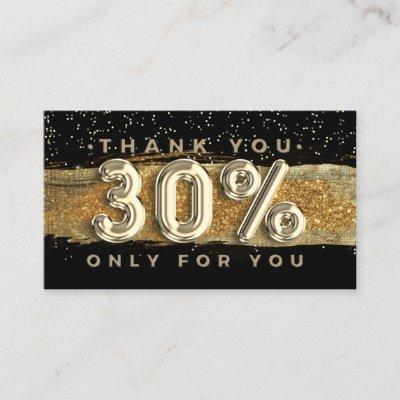 100  Logo QRCODE 30%OFF Thank You Black Gold