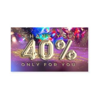 100  Logo QRCODE 40%OFF Thank Gold Holograph