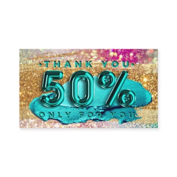 100 Logo QRCODE 50%OFF Code Gold Glitter Holograph