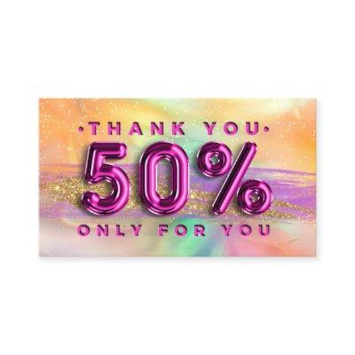 100  Logo QRCODE 50%OFF Thank Pinky Holographic