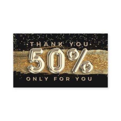 100  Logo QRCODE 50%OFF Thank You Black Gold