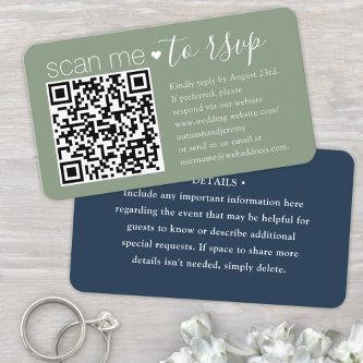 100 Pack DIY Colors Sage & Blue Details & QR RSVP