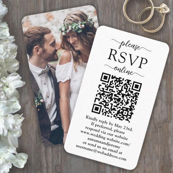 100 Pack Online QR RSVP & Photo Wedding Enclosure