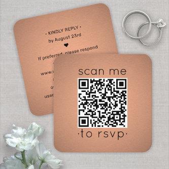 100 Pack QR Code RSVP Faux Copper Foil Enclosure Square