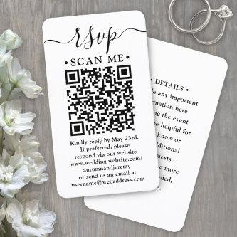 100 Pack QR Code Wedding RSVP & Details Enclosure