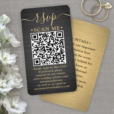 100 Pack QR RSVP Black and Gold Wedding Enclosure