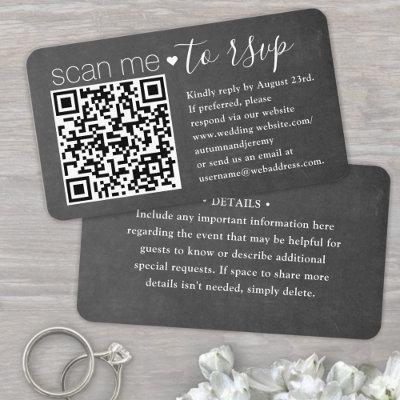 100 Pack QR RSVP & Details Chalkboard Enclosure