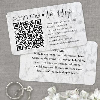 100 Pack QR RSVP & Details Faux Marble Enclosure