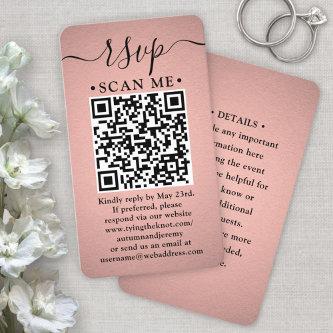 100 Pack QR RSVP Faux Rose Gold Foil Enclosure