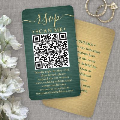 100 Pack QR RSVP Green and Gold Wedding Enclosure