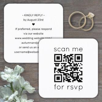 100 Pack QR RSVP Modern Minimal Wedding Enclosure Square