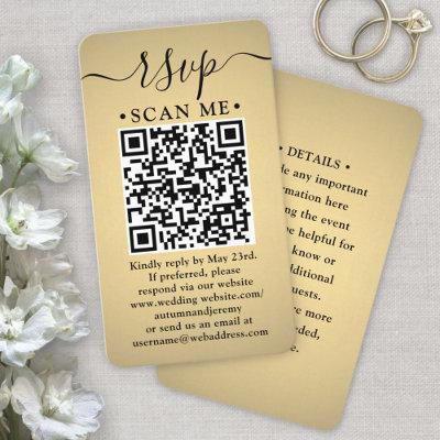 100 Pack QR RSVP Wedding Faux Gold Enclosure