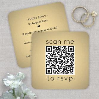 100 Pack QR RSVP Wedding Faux Gold Foil Enclosure Square