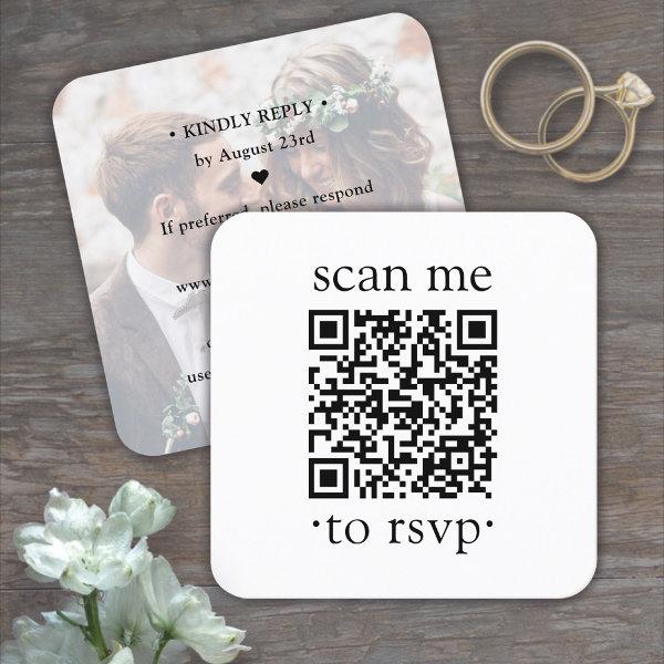 100 Pack QR RSVP Wedding Simple Photo Enclosure Square