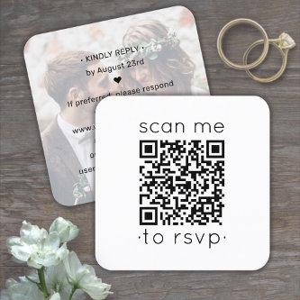 100 Pack QR  RSVP Wedding Website Photo Enclosure Square