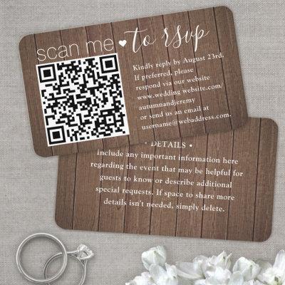 100 Pack Scan Me QR RSVP Brown Faux Wood Enclosure