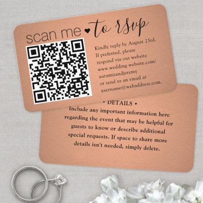 100 Pack Scan Me QR RSVP Faux Copper Enclosure