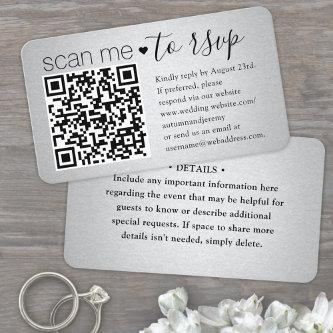 100 Pack Scan Me QR RSVP Faux Silver Enclosure