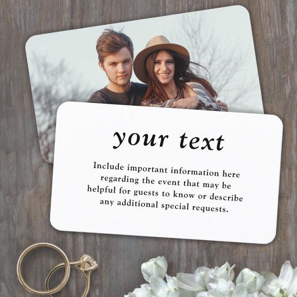 100 Pack Simple Typography Photo Wedding Enclosure