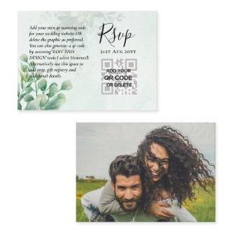 100 QR CODE WEDDING RSVP Greenery PHOTO Enclosure