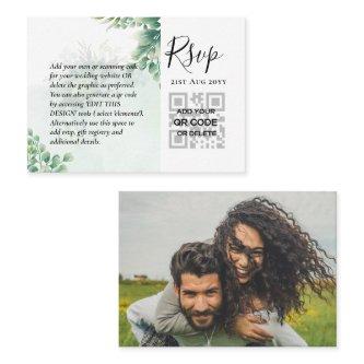 100 QR CODE WEDDING RSVP Greenery PHOTO Enclosure
