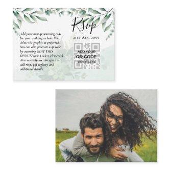 100 QR CODE WEDDING RSVP Greenery PHOTO Enclosure