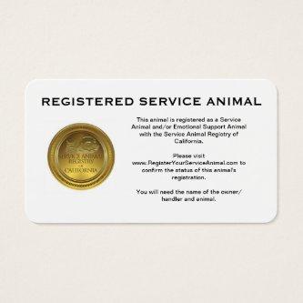 100 Registered Service Animal