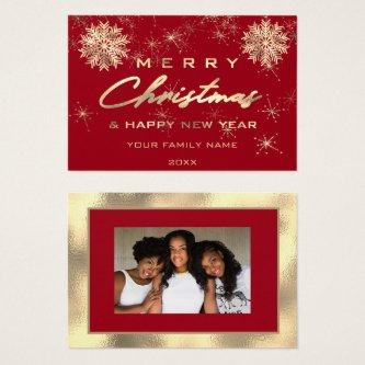 100Merry Christmas Happy New Year Photo Red Gold