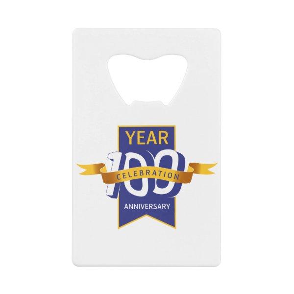 100th_anniversary_logo credit card bottle opener