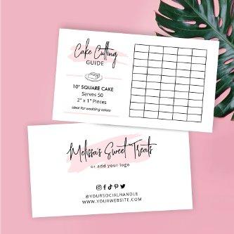 10" Square Cake 2x1 Portions Cutting Guide Enclosure Card