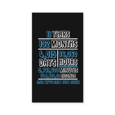 11 Years anniversary Calculation Married