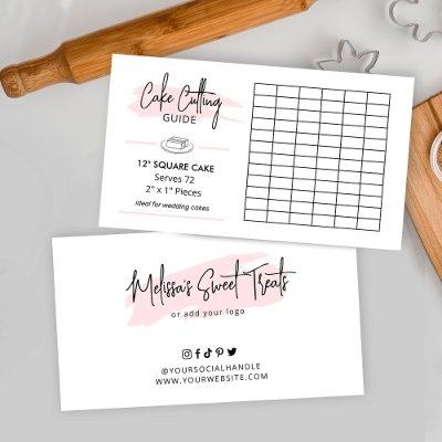 12" Square Cake 2x1 Portions Cutting Guide Enclosure Card