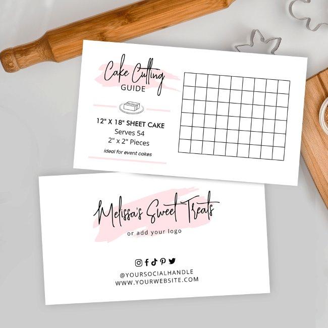 12x18" Party Cake Cutting Guide 2x2 Servings Enclosure Card