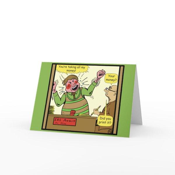 1401 You Print The Money Accounting Cartoon Card