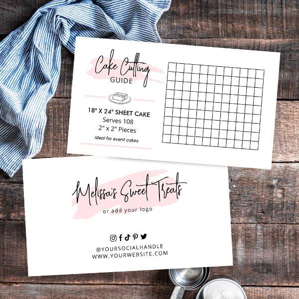 18x24" Rectangle Cake Cutting Guide 2x2 Servings Enclosure Card